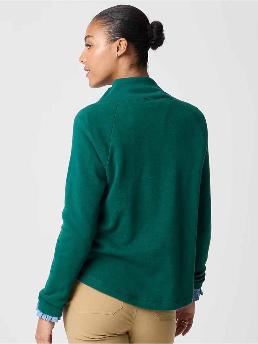 NWT J. Crew Factory Jewel-Button Mockneck Pullover Size Large - Picture 2 of 5